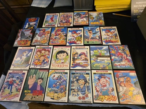 Lot of 22 Famicom Nintendo NES Namco Cib Complete Games Battle Fleet More!