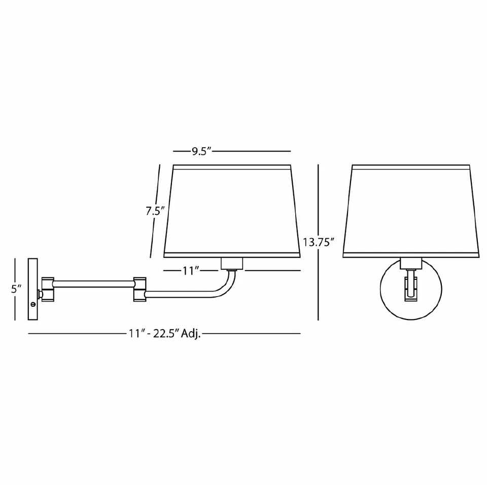 Robert Abbey Koleman 墙壁摇摆 Koleman 14 英寸壁灯 - 黄铜 — 第 2/2 张图片