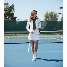 Lauren Ralph Lauren Active Jacket Medium White Black Full Zip Performance LRL