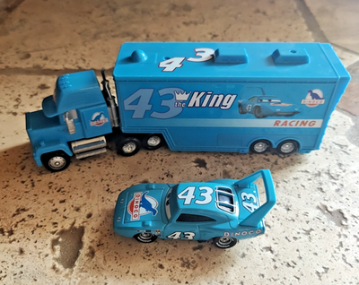 cars mattel king hauler カーズ　マテル　Dinoco Disney Pixar 43 The King Hauler & Dinoco Car Diecast Blue 3-piece