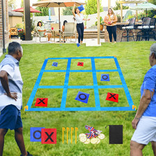 Outdoor Giant Tic Tac Toe Bean Bag Toss Games for Kids Adults Family, Large outs