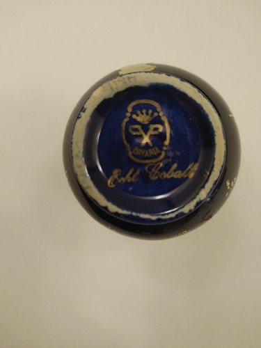 Cobalt Blue Pottery Vase | German Porcelain | Bavarian | Small Gifts | Hand Pain - Picture 4 of 5