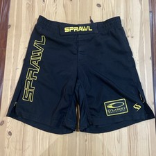 Sprawl Fusion-S Fight Shorts Mens XL Black MMA Grappling Wrestling
