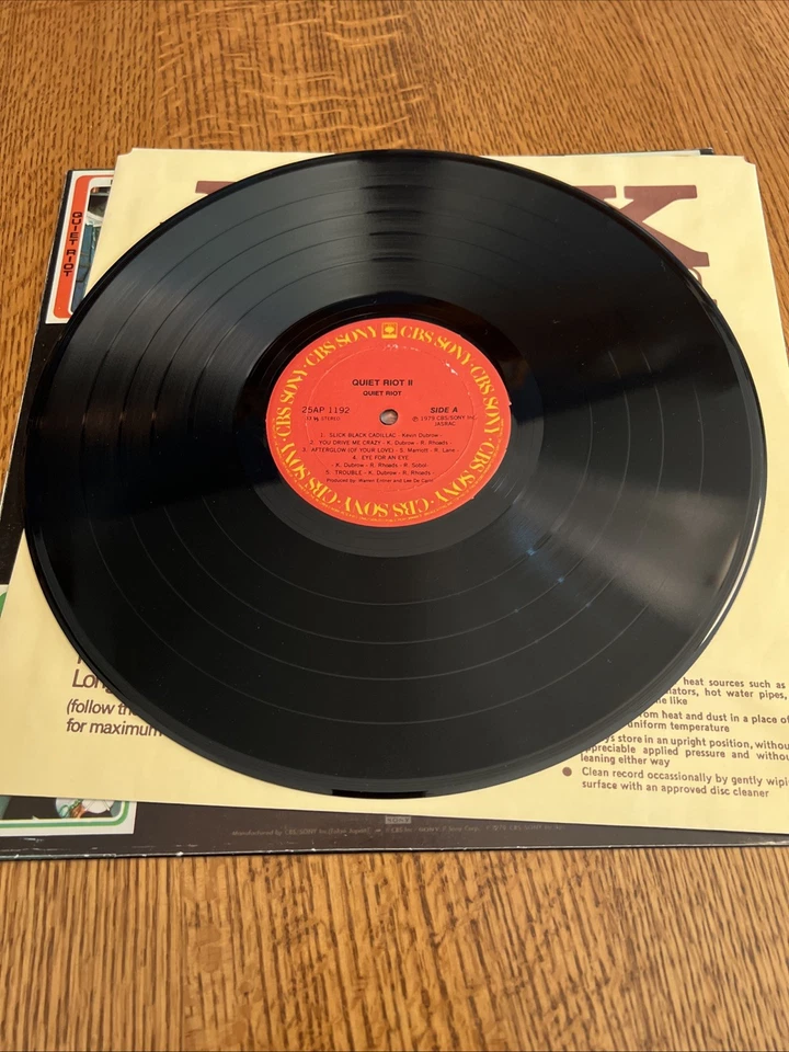 Quiet Riot II CBS SONY Vinyl LP Japanese Import 1979 Vintage - Image 3 of 4