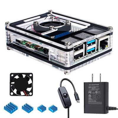 Raspberry Pi 4 Case Cooling Fan Heatsink Compatible with Raspberry Pi 4 Model B