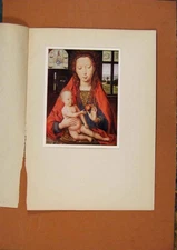Original Old Antique Print The Connoisseur Virgin And Child Color