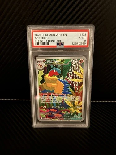 2025 Pokemon  White Bolt EN ARCHEOPS 132/086 HOLO ILLUSTRATION RARE MINT PSA 9