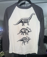 NEW Hanna Andersson Boys Dino Long Sleeve Shirt 140cm Size 10 Dinosaur