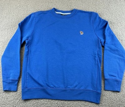 Paul Smith Zebra Sweatshirt Mens Large Blue Organic Cotton Preppy Casual Outdoor