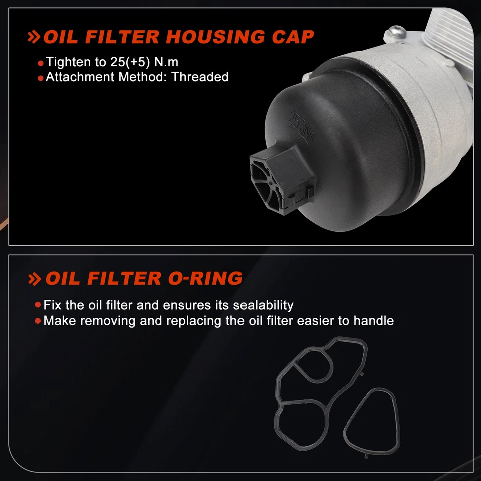 11428643749 Carcasa de filtro de aceite para enfriador de aceite para Mini Cooper 07-12 1,6 L L4 Foto 4 de 4