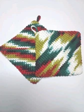 Handmade Hot Pads Potholders 2 Single Crochet Double Thickness New 100% Cotton
