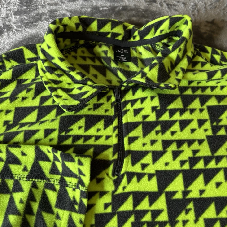 City Streets 1/4 молнии серый неоновый зеленый пуловер толстовка женщин XXL геометрический - Изображение 3 из 4