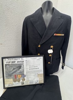 Awesome WW2 Officers USS Hancock Aircraft Carrier CV 19 Dental Surgeon Grouping