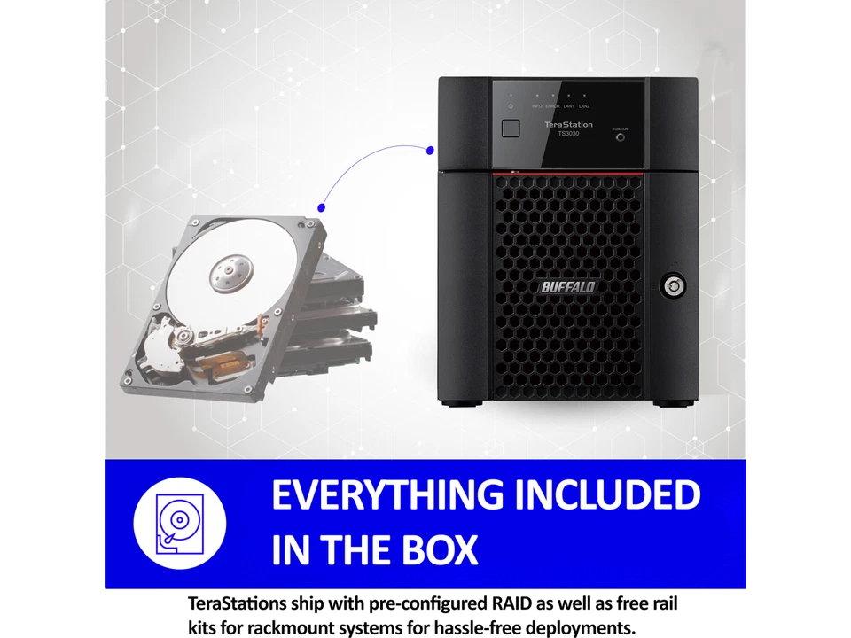 BUFFALO TS3430DN0804 8TB (4 x 2TB) Network Storage - Image 2 of 4