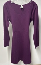 Pact Size L Fit & Flare Dress Eggplant MIDI Organic Cotton Capsule Women’s -L