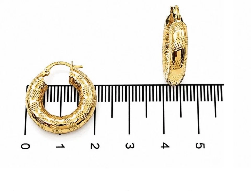 18K 750 Gelbgold Creolen-Ohrringe gestempelt - Bild 4 von 4