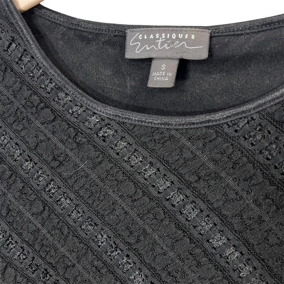 Classiques Entier Women's Black Lace Sleeveless Tank Top Size Small Y2K - Image 2 of 4