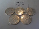 Lot  of   5   Canadian   Quarters   1968  AU