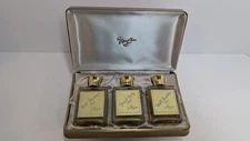 Evyan NY Perfumes Vintage New Set of 3 Colognes Satin-lined Metal Box Rare