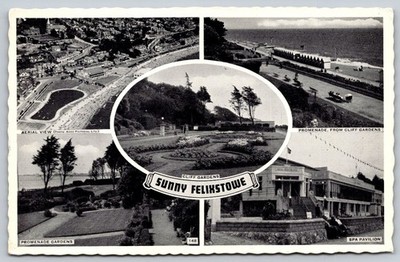 Vintage Multi-View Postcard Sunny Felixstowe Cliff Gardens 1949 C317