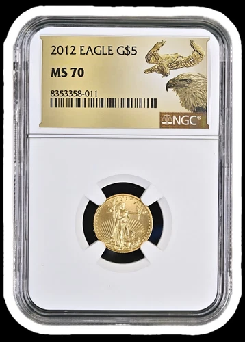 2012 $5 Gold American Eagle 1/10 oz NGC MS70 - Perfect Grade!