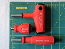 PB SWISS SwissGrip Magnetic Bit Holder, incl. Stubby & Cross-handle, Set of 3