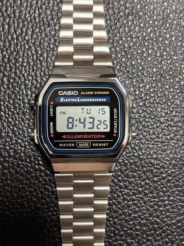 Casio A168WA-1 Digital Watch EL Backlight Used from Japan