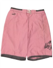 Puma Herren Graphic Badeshorts XL Pink Colourblock AY17