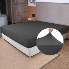 Stretch King Size Fitted Sheet Only - 4-Way Stretchy Jersey Knit, Cozy T-Shirt S