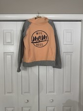 Women  s Peach and Grey Mom Wife Boss Sweatshirt Size XL