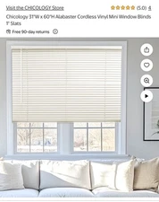 Chicology Alabaster Cordless Vinyl Mini Window Blinds