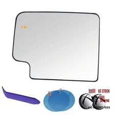 Driver Side Mirror Glass Compatible with Silverado Driver - Heated Blind Spot