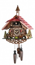 Orologio a Cuculo di quarzo Casa della Foresta Nera con Cane d.. EN 9344 Q nuovo