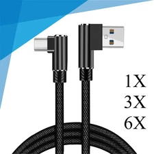 1-6 PACK 90° Angle USB-A to USB-C Charger Cable Fast Charging Type-C Sync Cord