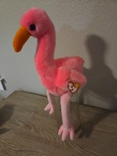 TY Beanie Buddy - PINKY the Pink Flamingo (10.5 inch) - MWMT