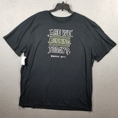 Apple Watch Promo Nike Shirt Woman XXL Black Are We Running Today Run Club