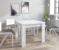 Modern Dining Table Extendable 90-180cm White Pine Effect Golden 02