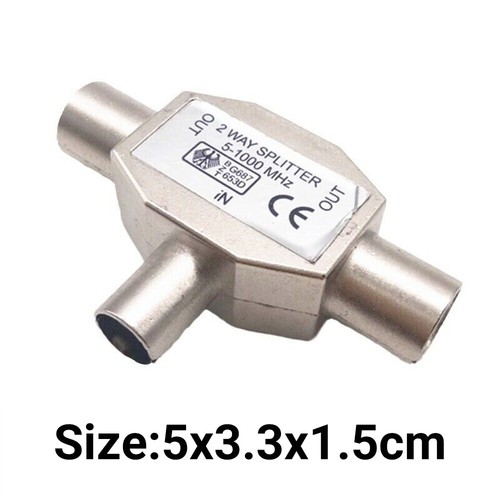 PAL TV Antenna Splitter Double Adaptor 1 Male Plug to Dual Female Sockets AU - Picture 2 of 14