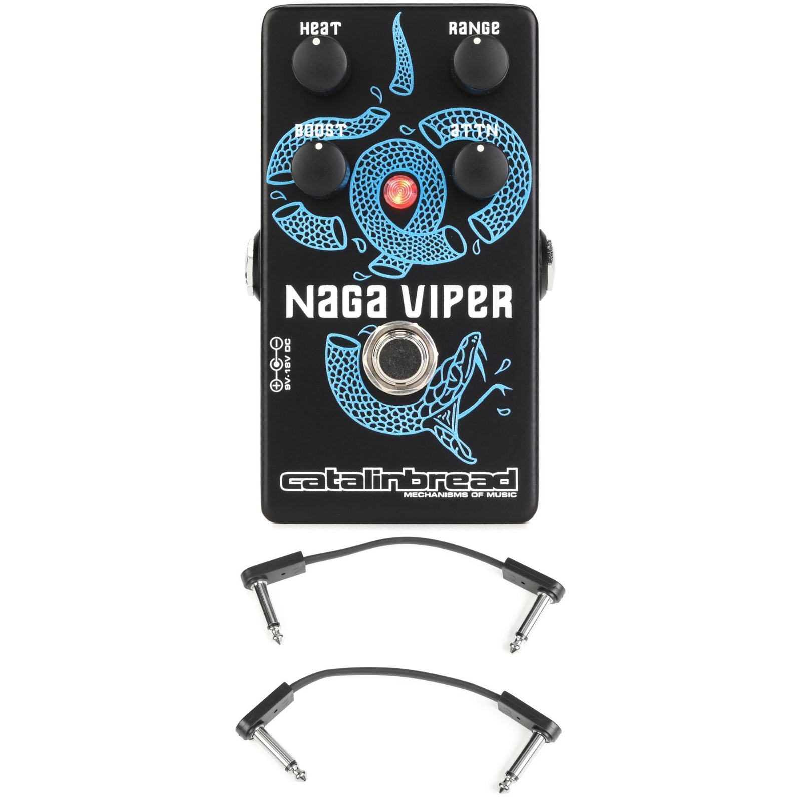 Педаль усиления высоких частот Catalinbread Naga Viper MkII с патч-кабелями EBS