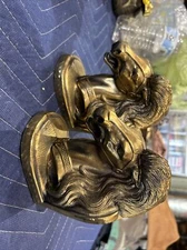 Vintage Horse Head Bookends, Metalware Copper Patina, BMR. Brand Mark