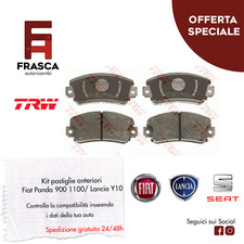 KIT 4 PASTIGLIE FRENO ANTERIORI TRW GDB1297 FIAT PANDA 650 750 900 1000 1100 4X4