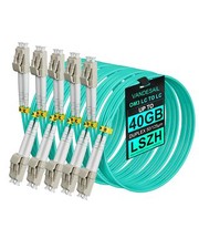 5 Pack Fiber Patch Cable OM3 LC to LC Multimode Duplex 50/125 LSZH 0.5m