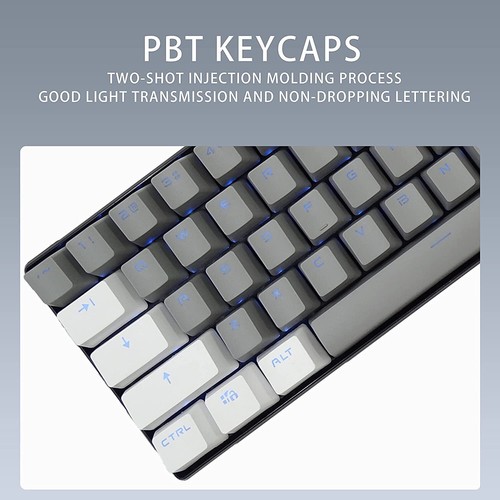 White Gray PBT Double-shot Keycap Set Shine Through OEM for Cherry MX Keyboards - Picture 5 of 8