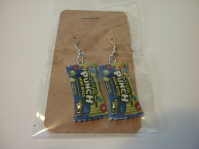 STAINLESS-STEEL RESIN NOVELTY (SOUR CANDY) MINI BITES FISHHOOK STYLE EARRINGS