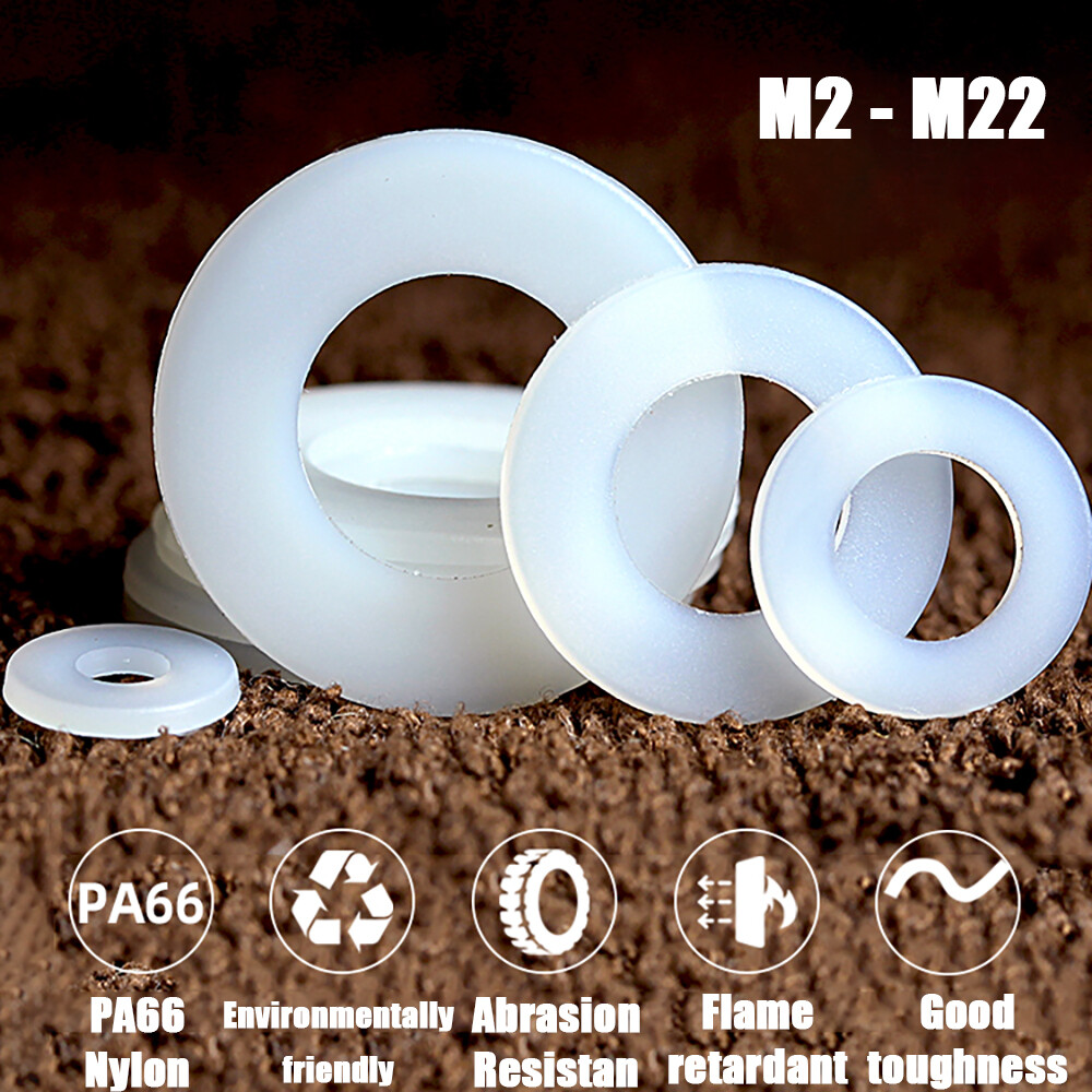 Plastic Nylon Flat Spacer Washer Insulation Gasket Ring For Screw Bolt