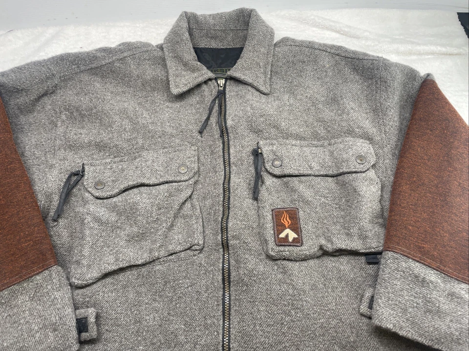 VTG Quiksilver Lightweight Jacket Wool Blend Made In USA Pockets Collard Flannel - Image 2 of 4