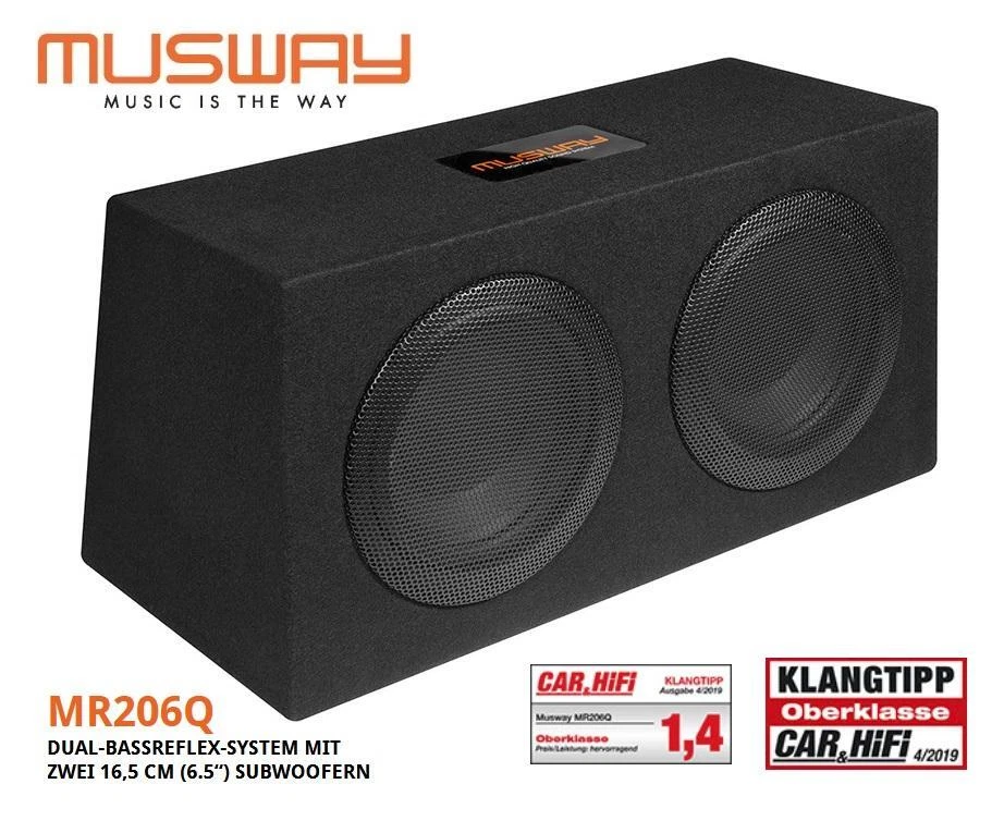 B-Ware MUSWAY MR206Q Dual Bassreflex Subwoofer Bassreflexbox 2 x 16,5 cm (6.5“ - Bild 1 von 4