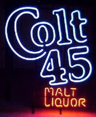 Colt 45 Malt Liquor Beer 24''x20'' Neon Sign Lamp Light Hanging Nightlight EY 