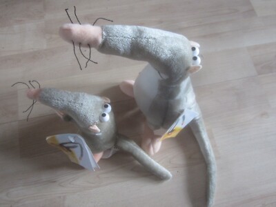 2x Günter der Nasenbär Plüschtier  Plüsch Stofftier Vintage 90er mit Etikett