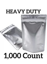 Mylar Bags 6x4 Heavy Duty Silver Small Stand Up Resealable Pouch 1000 Count